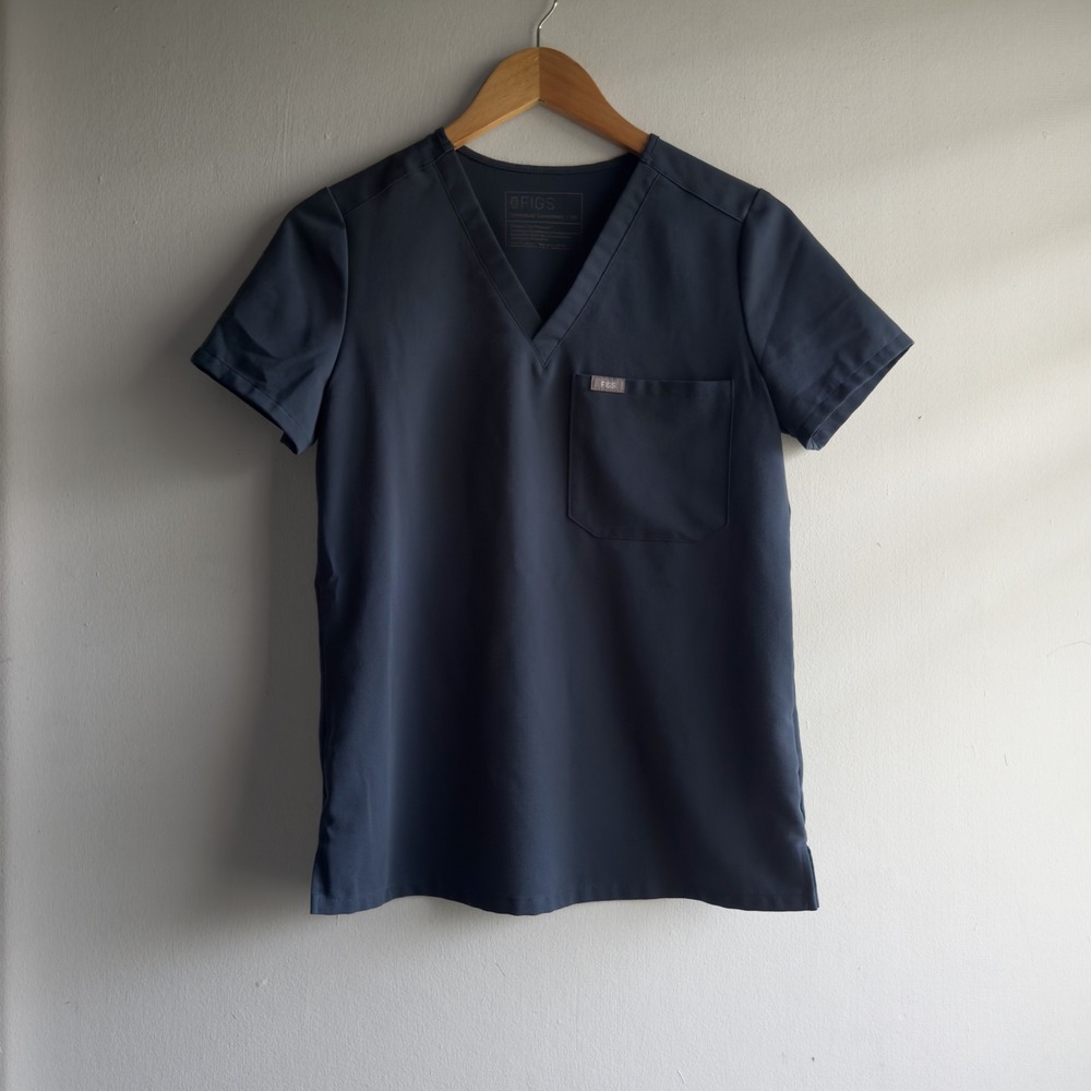 FIGS Catarina One-Pocket Scrub Top Women XS Dark Harbor